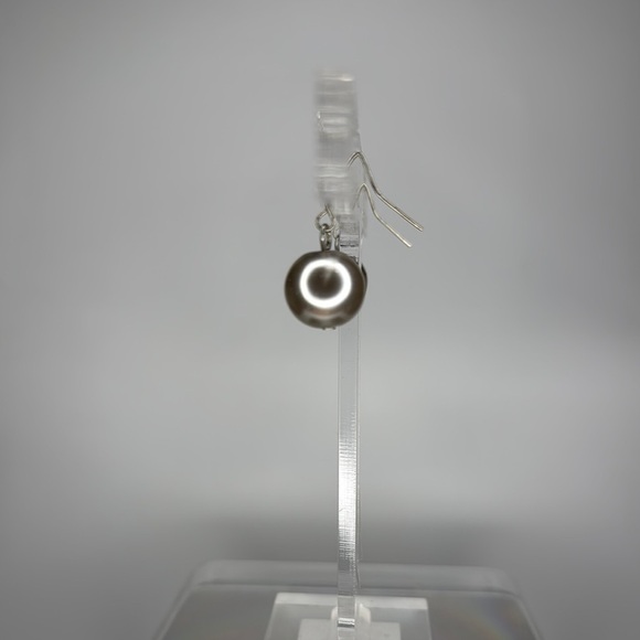 Minimalist Silver Dangle Earrings - Picture 3 of 4